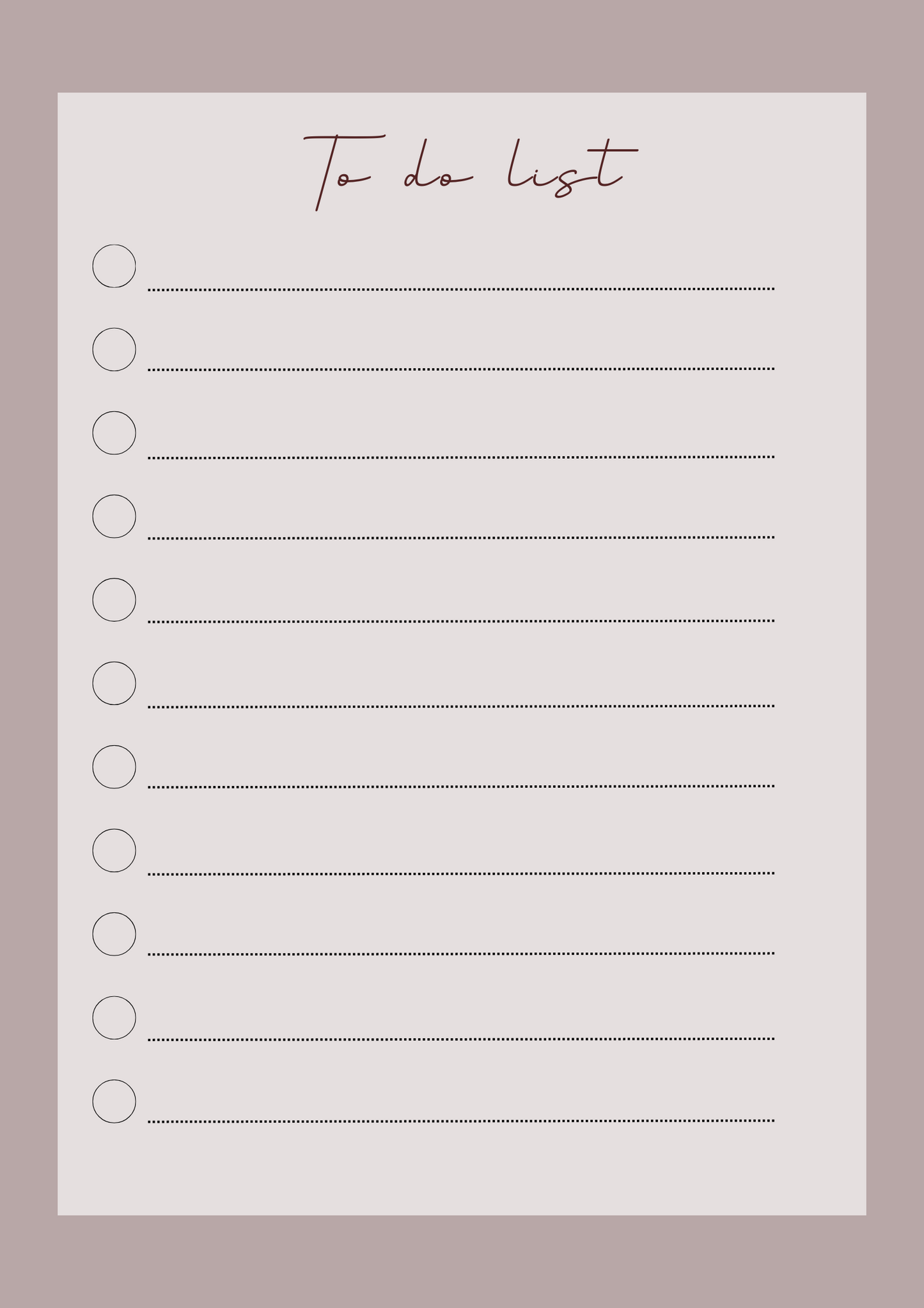 Minimalist to-do list