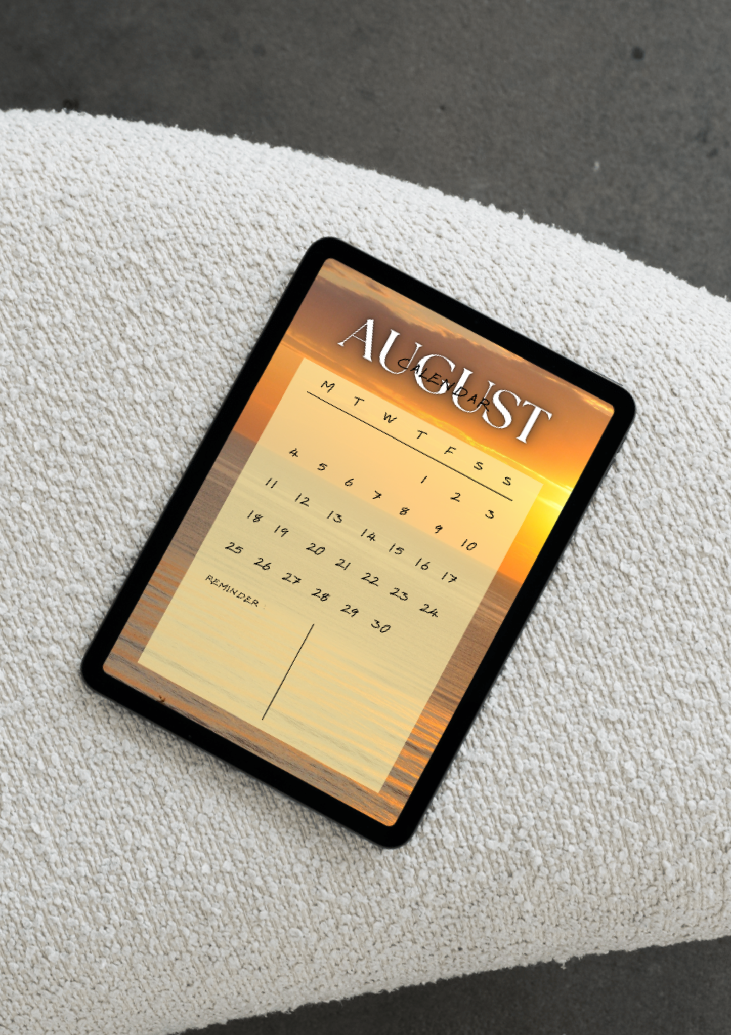 Calendrier d'Août