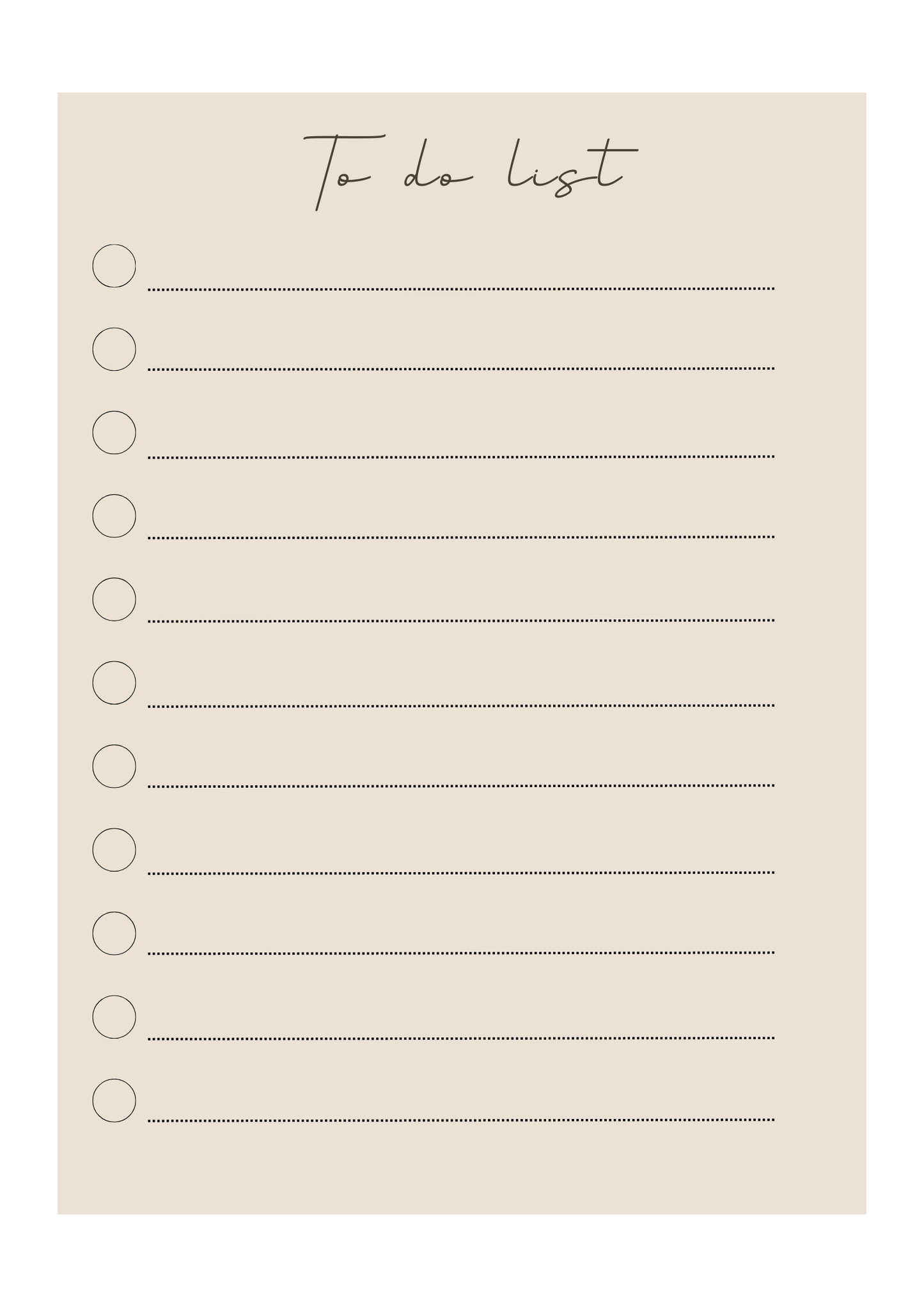 Minimalist to-do list