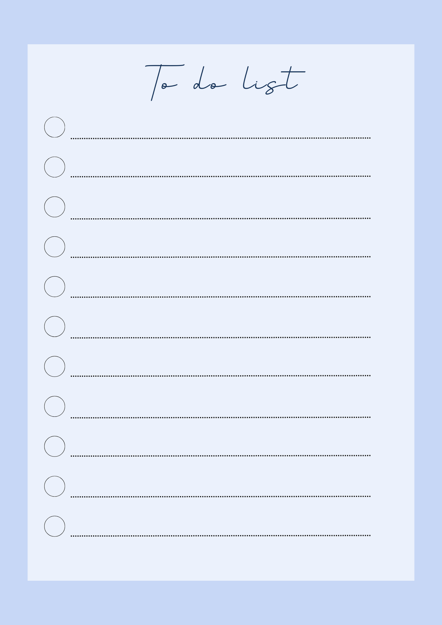 Minimalist to-do list