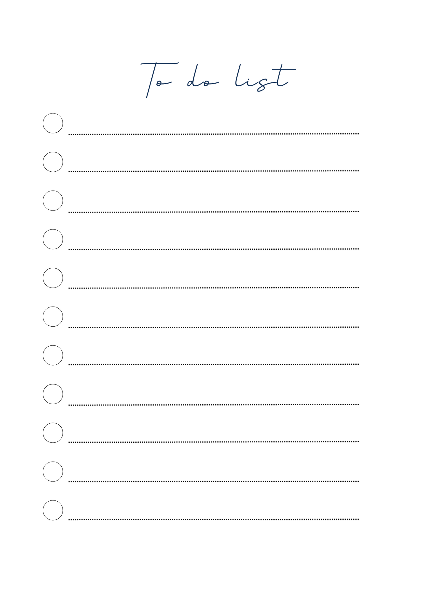 Minimalist to-do list