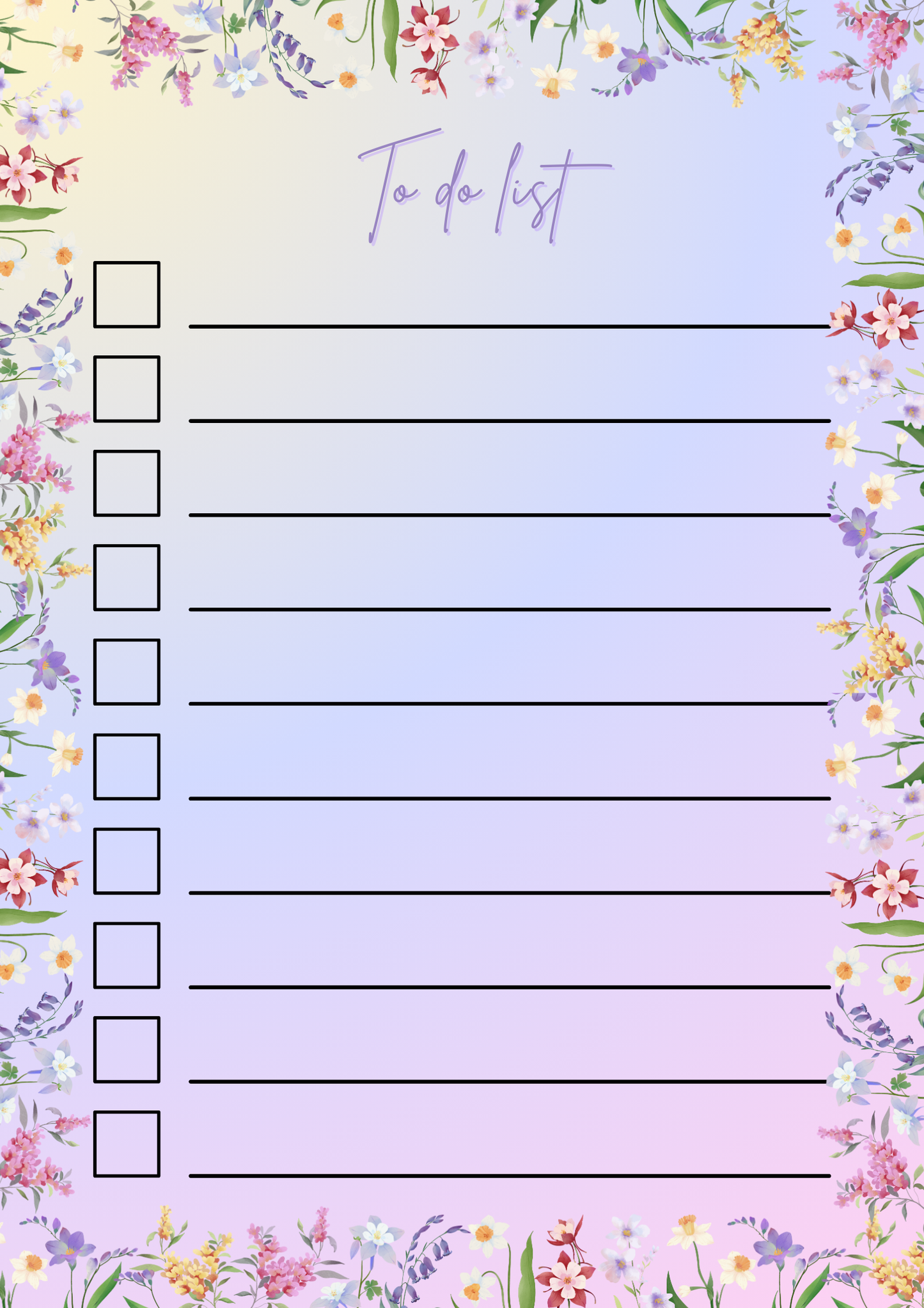 Blooming to-do list