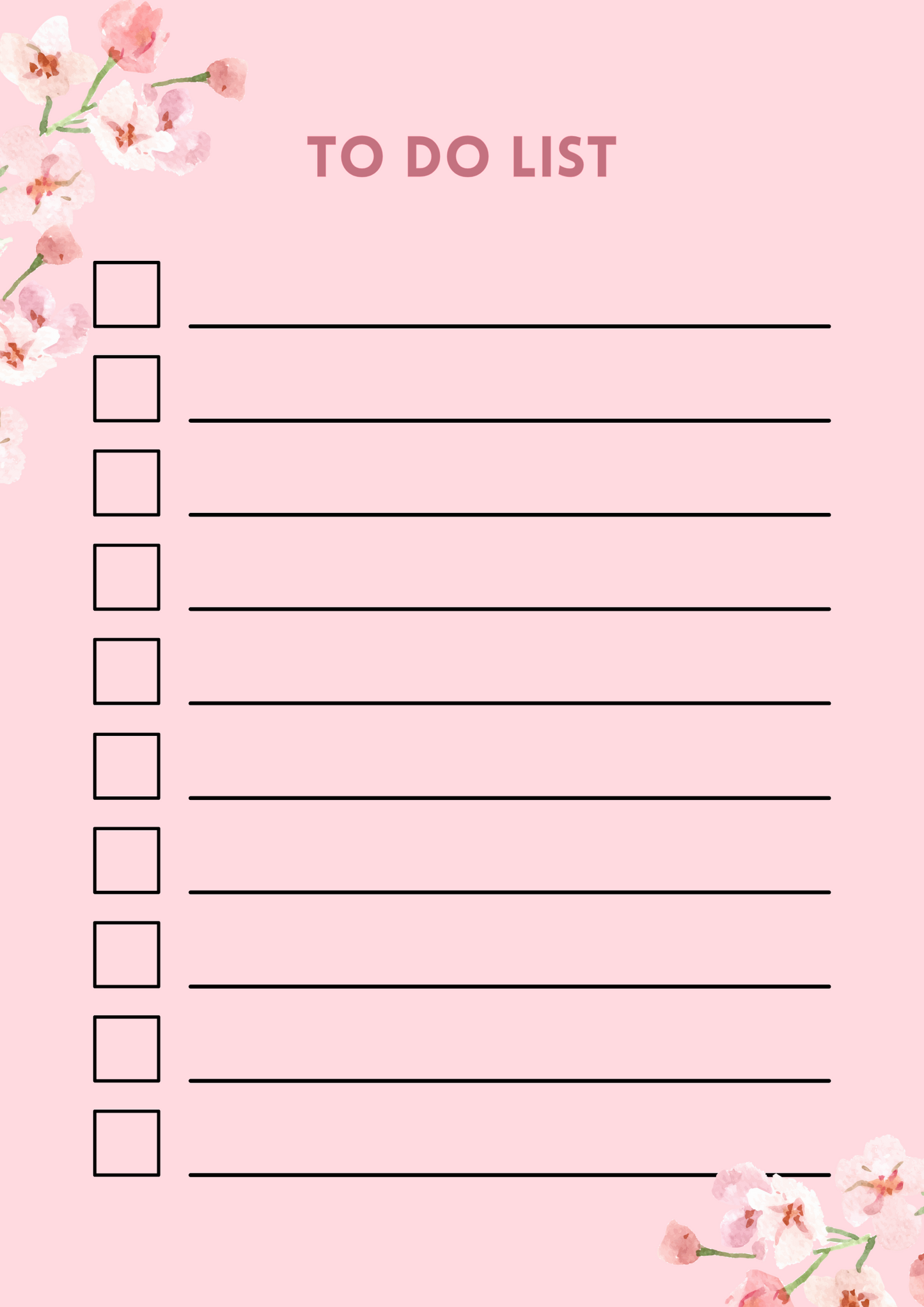 Blooming to-do list