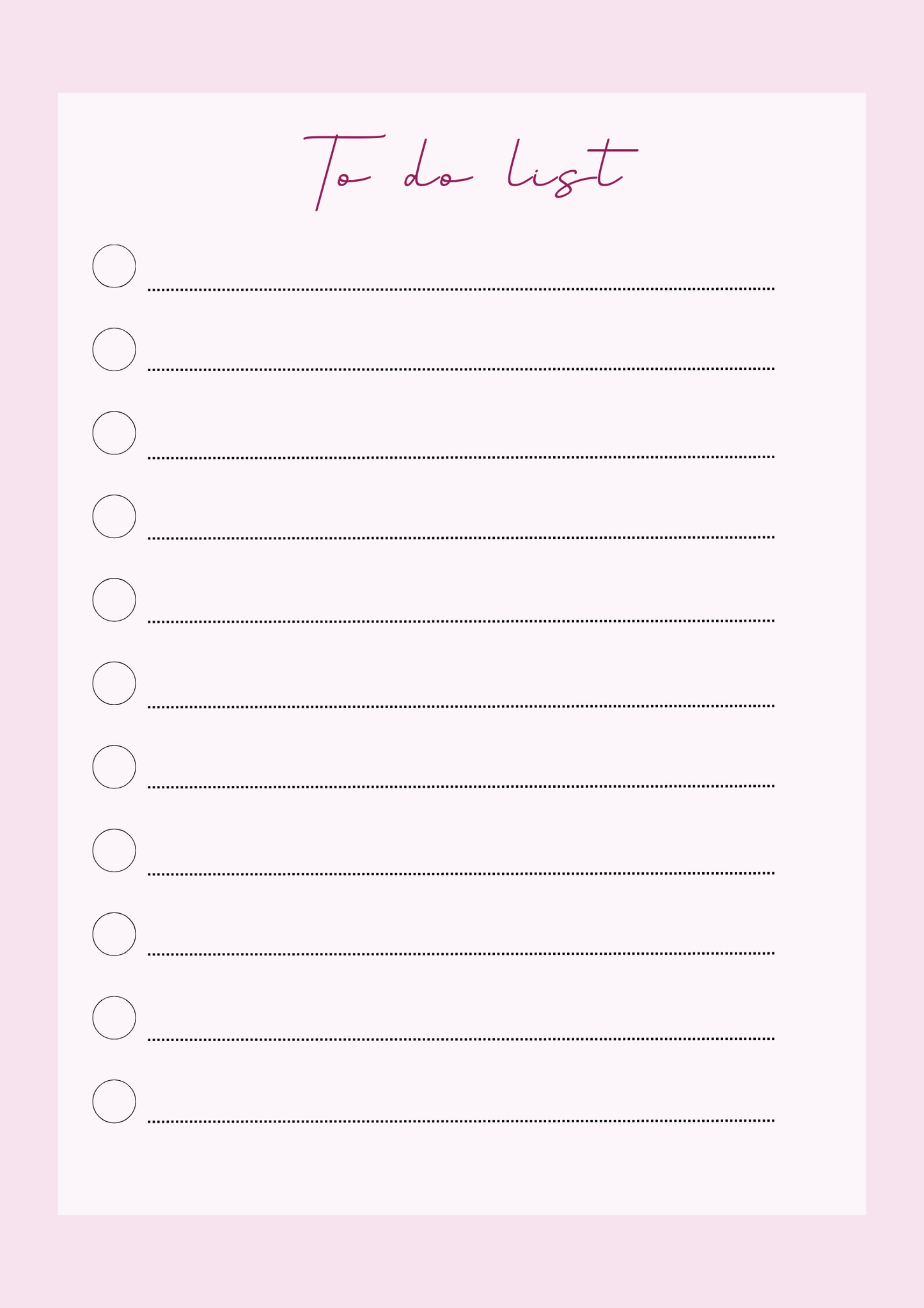 Minimalist to-do list
